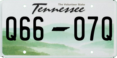 TN license plate Q6607Q