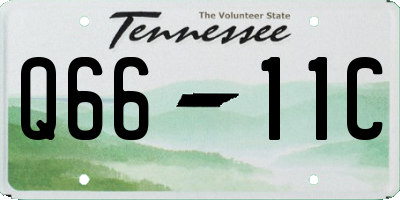 TN license plate Q6611C