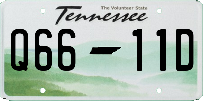 TN license plate Q6611D