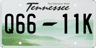 TN license plate Q6611K