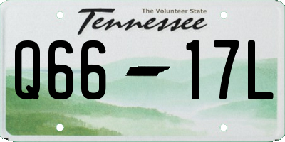 TN license plate Q6617L