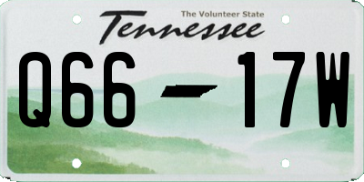 TN license plate Q6617W