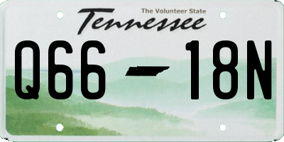 TN license plate Q6618N
