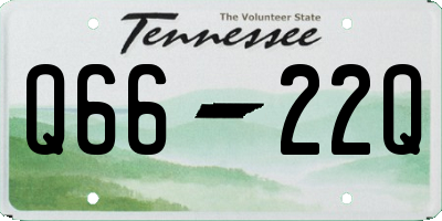 TN license plate Q6622Q