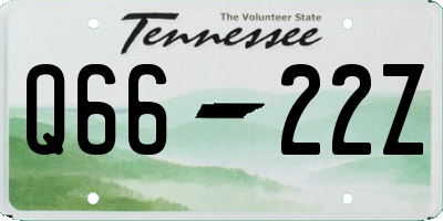 TN license plate Q6622Z