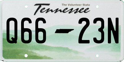 TN license plate Q6623N