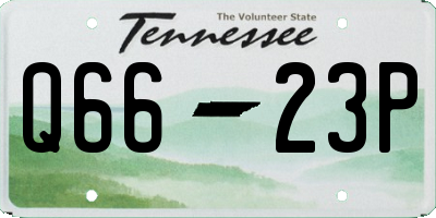 TN license plate Q6623P