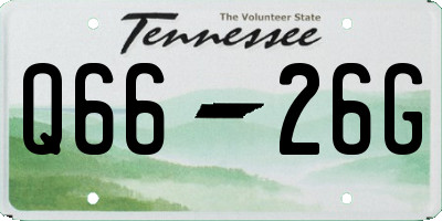 TN license plate Q6626G