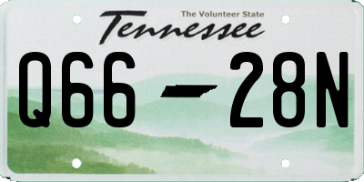 TN license plate Q6628N
