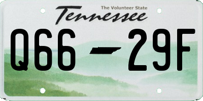 TN license plate Q6629F