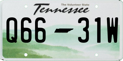 TN license plate Q6631W