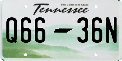TN license plate Q6636N