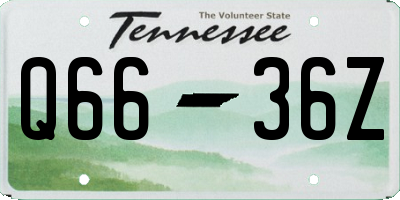 TN license plate Q6636Z