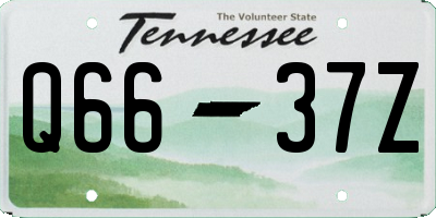 TN license plate Q6637Z