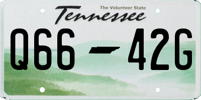 TN license plate Q6642G