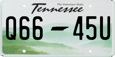 TN license plate Q6645U