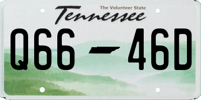 TN license plate Q6646D