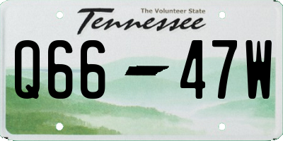 TN license plate Q6647W