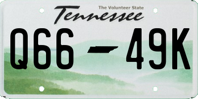 TN license plate Q6649K