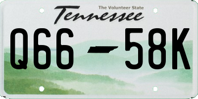 TN license plate Q6658K