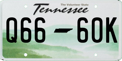 TN license plate Q6660K
