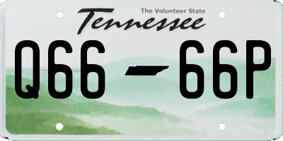 TN license plate Q6666P
