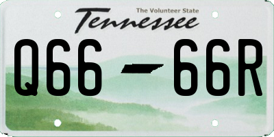 TN license plate Q6666R