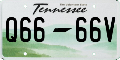 TN license plate Q6666V