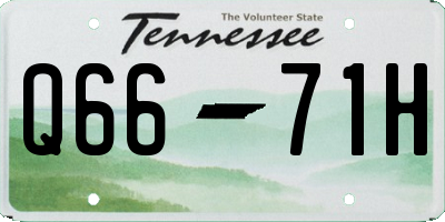 TN license plate Q6671H