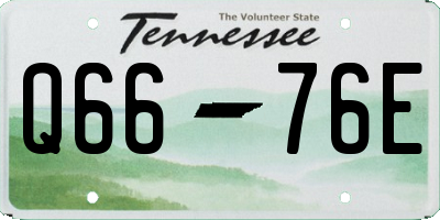 TN license plate Q6676E