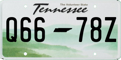 TN license plate Q6678Z