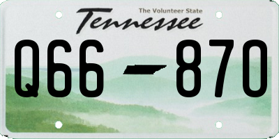 TN license plate Q6687O