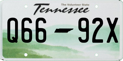 TN license plate Q6692X