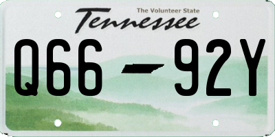 TN license plate Q6692Y