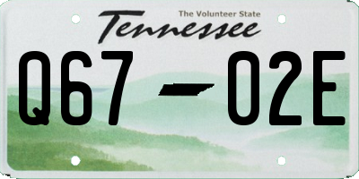 TN license plate Q6702E