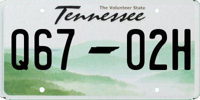 TN license plate Q6702H