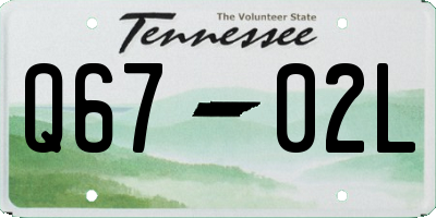 TN license plate Q6702L