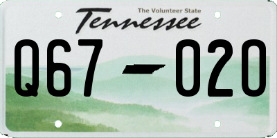 TN license plate Q6702O