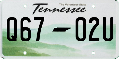 TN license plate Q6702U