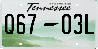 TN license plate Q6703L