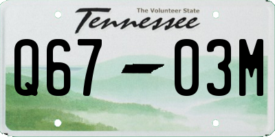 TN license plate Q6703M