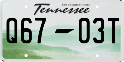 TN license plate Q6703T