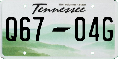 TN license plate Q6704G