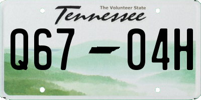 TN license plate Q6704H