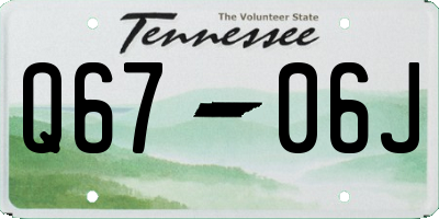 TN license plate Q6706J