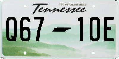 TN license plate Q6710E