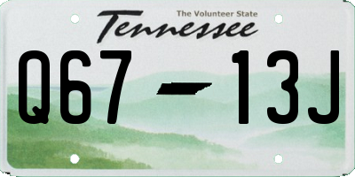 TN license plate Q6713J