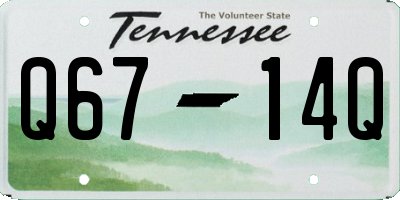TN license plate Q6714Q