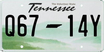 TN license plate Q6714Y