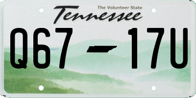 TN license plate Q6717U